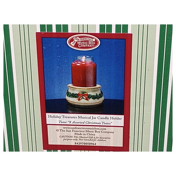 San Francisco Music Box Christmas Holiday Treasures Musical Jar Candle Holder - Picture 13 of 16